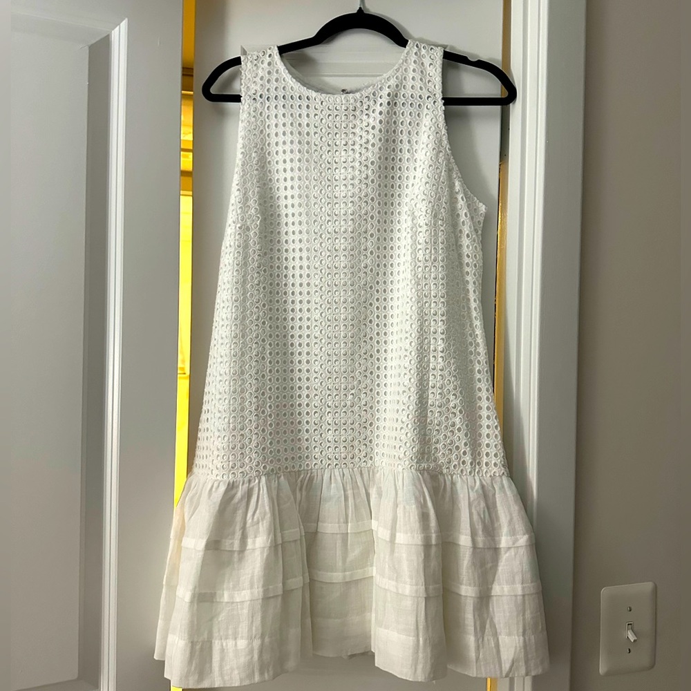J. Crew pleated hem shift dress in eyelet